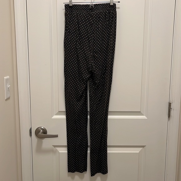 H&M Womens Black White Geometric High Rise Pants Lightweight Pockets (xs) - Picture 4 of 7